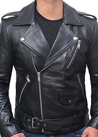 Stylish Belted Rider Leather Jacket Black - CelebsCostumes