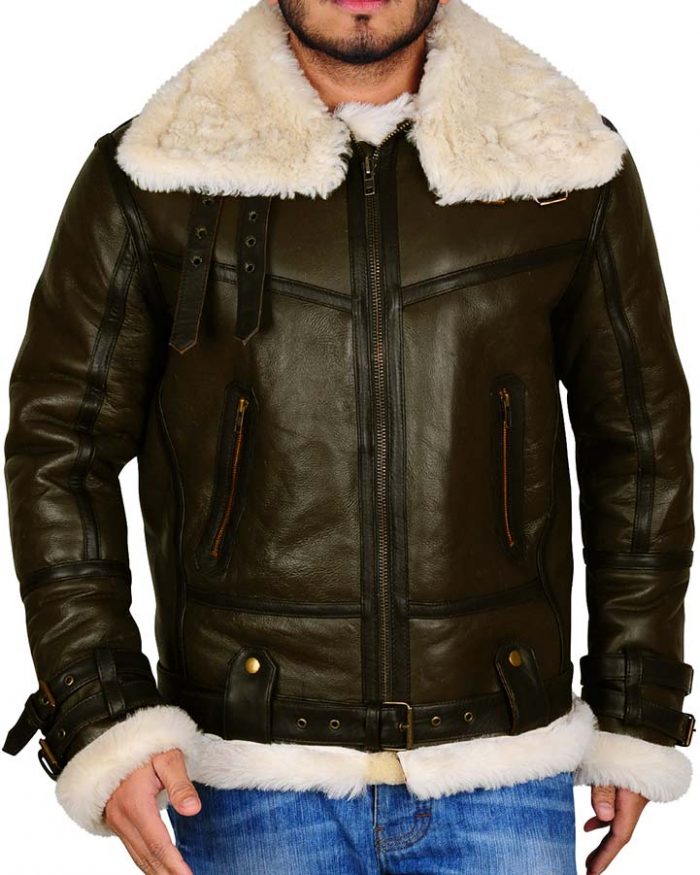 B3 Bomber Shearling Leather Jacket | B3 Leather Jacket