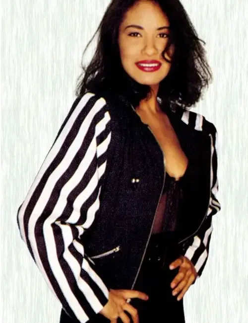 Selena Quintanilla Black White Cropped Jacket sale