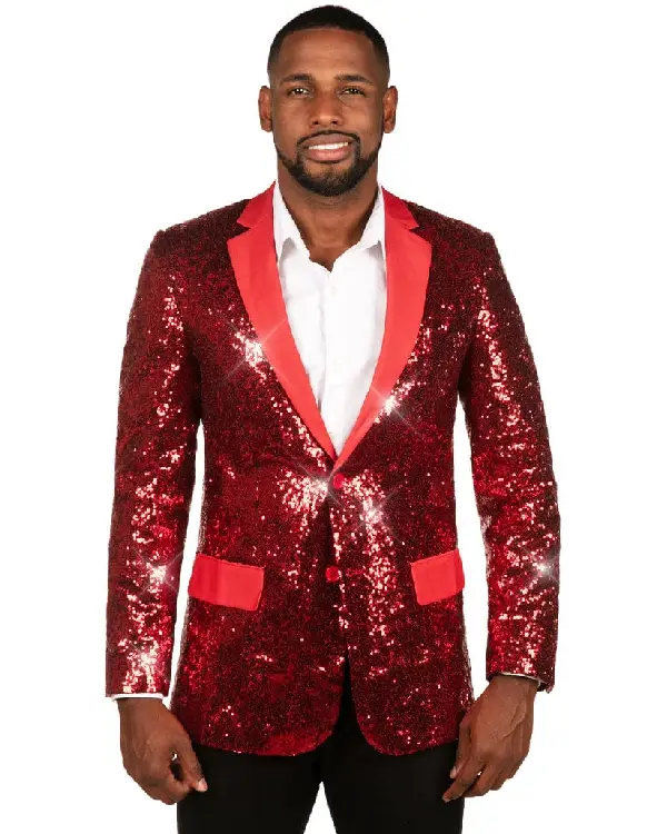 MEN'S RED SEQUIN ALL OVER BLAZER