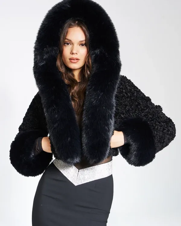 Miss Circle Kali Cropped Faux Fur Jacket