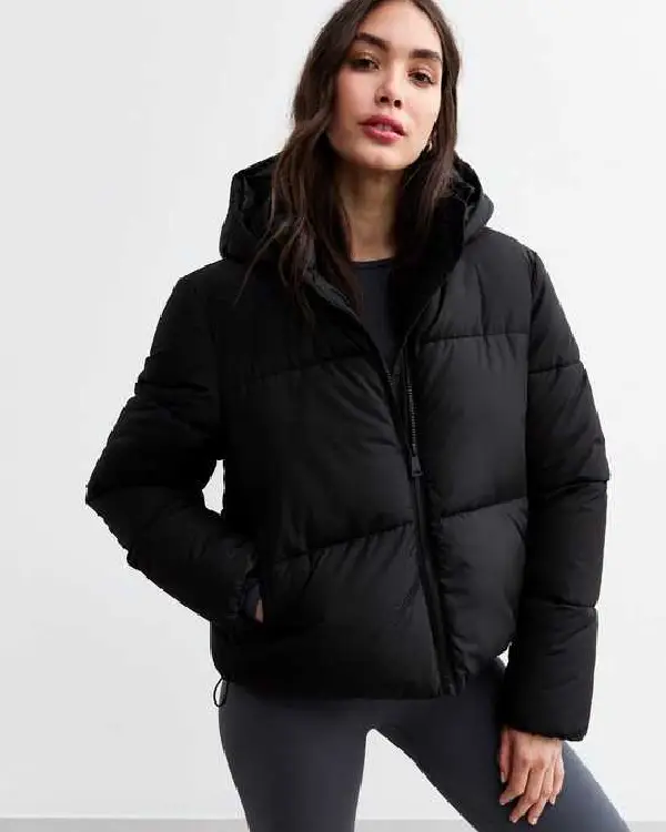 Black Hooded Puffer Jacket