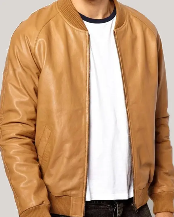 CASUAL TAN BROWN BOMBER JACKET