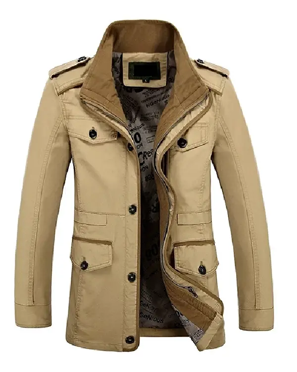 Classic Khaki Winter Military Coat