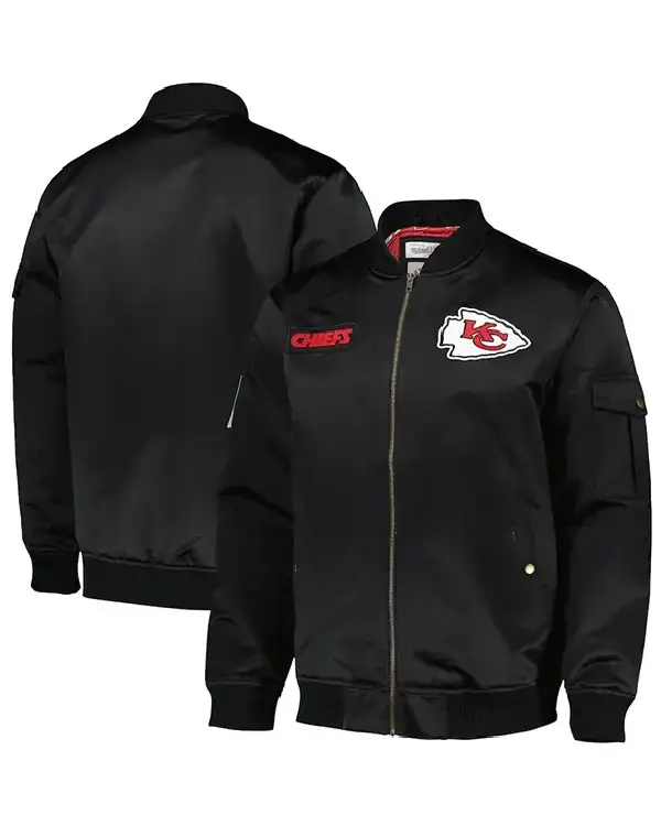 Kansas City Chiefs Team Leader Satin Bomber Jacket